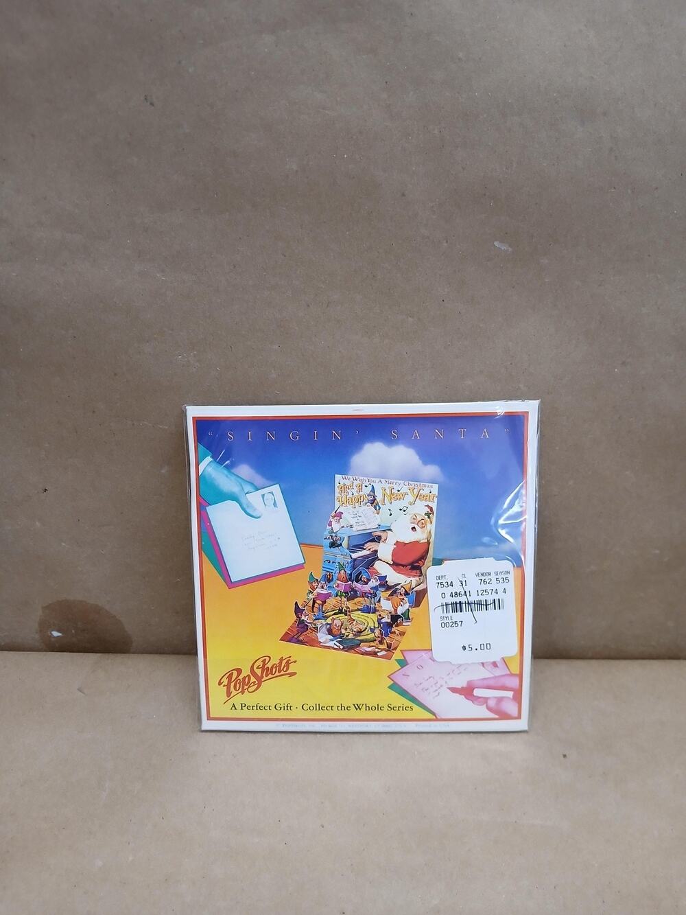 Vintage PopShots Singin' Santa Pop Up Card Christmas Holiday CPS-257 USA New